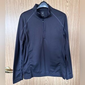 New Spyder Black Pull Over Zip Long Sleeve Sweatshirt Men’s S